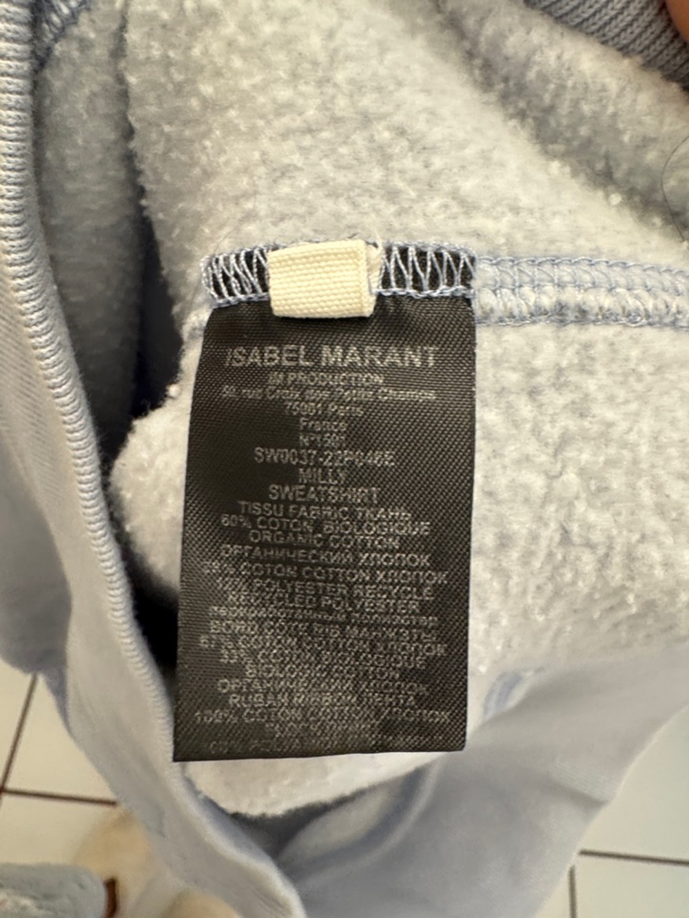 Isabel Marant Powder Blue Logo Graphic Sweatshirt Size 36 Small - Picture 4 of 6